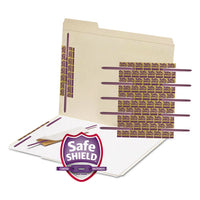 Safeshield Fasteners, 2" Capacity, 2.75" Center To Center, Purple, 50-box