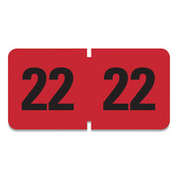 Yearly End Tab File Folder Labels, 22, 0.75 X 1.5, Red, 500 Labels-roll