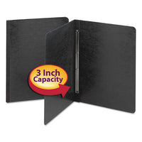 Side Opening Press Guard Report Cover, Prong Fastener, Letter, Black