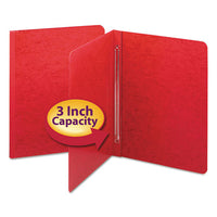 Side Opening Press Guard Report Cover, Prong Fastener, Letter, Bright Red