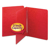 Side Opening Press Guard Report Cover, Prong Fastener, Letter, Bright Red