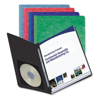 Side Opening Press Guard Report Cover, Prong Fastener, Letter, Dark Blue
