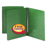 Side Opening Press Guard Report Cover, Prong Fastener, Letter, Green