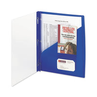 Clear Front Poly Report Cover With Tang Fasteners, 8-1-2 X 11, Blue, 5-pack