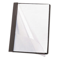 Poly Report Cover, Tang Clip, Letter, 1-2" Capacity, Clear-black, 25-box