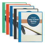Poly Report Cover, Tang Clip, Letter, 1-2" Capacity, Clear-black, 25-box