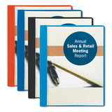 Poly Report Cover, Tang Clip, Letter, 1-2" Capacity, Clear-dark Blue, 25-box