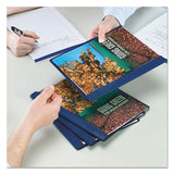 Poly Report Cover, Tang Clip, Letter, 1-2" Capacity, Clear-dark Blue, 25-box