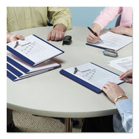 Poly Report Cover, Tang Clip, Letter, 1-2" Capacity, Clear-dark Blue, 25-box