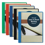 Poly Report Cover, Tang Clip, Letter, 1-2" Capacity, Clear-dark Blue, 25-box
