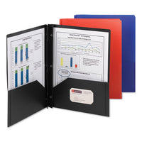 Poly Two-pocket Folder W-fasteners, 11 X 8 1-2, Blue, 25-box
