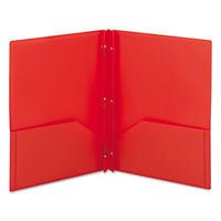 Poly Two-pocket Folder W-fasteners, 11 X 8 1-2, Red, 25-box
