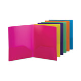 Poly Two-pocket Folders, 100-sheet Capacity, 11 X 8.5, Assorted, 6-pack