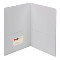 Two-pocket Folder, Textured Paper, White, 25-box