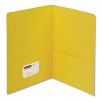Two-pocket Folder, Textured Paper, Yellow, 25-box