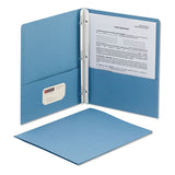 2-pocket Folder W-tang Fastener, Letter, 1-2" Cap, Blue, 25-box