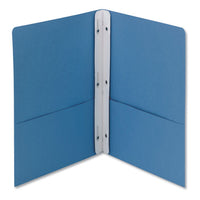 2-pocket Folder W-tang Fastener, Letter, 1-2" Cap, Blue, 25-box