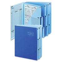 10-pocket Project Organizer, 10 Sections, 1-3-cut Tab, Letter Size, Lake Blue-navy Blue