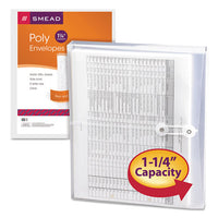 Poly String & Button Interoffice Envelopes, String & Button Closure, 9.75 X 11.63, Clear, 5-pack