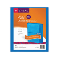 Poly String & Button Interoffice Envelopes, String & Button Closure, 9.75 X 11.63, Transparent Blue, 5-pack