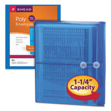 Poly String & Button Interoffice Envelopes, String & Button Closure, 9.75 X 11.63, Transparent Blue, 5-pack