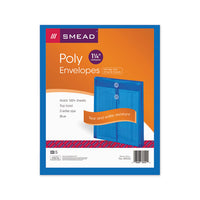 Poly String & Button Interoffice Envelopes, String & Button Closure, 9.75 X 11.63, Transparent Blue, 5-pack