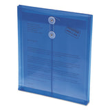 Poly String & Button Interoffice Envelopes, String & Button Closure, 9.75 X 11.63, Transparent Blue, 5-pack