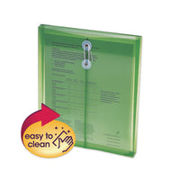 Poly String & Button Interoffice Envelopes, String & Button Closure, 9.75 X 11.63, Transparent Green, 5-pack