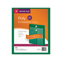 Poly String & Button Interoffice Envelopes, String & Button Closure, 9.75 X 11.63, Transparent Green, 5-pack