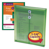 Poly String & Button Interoffice Envelopes, String & Button Closure, 9.75 X 11.63, Transparent Green, 5-pack