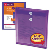 Poly String & Button Interoffice Envelopes, String & Button Closure, 9.75 X 11.63, Transparent Purple, 5-pack