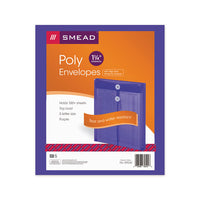 Poly String & Button Interoffice Envelopes, String & Button Closure, 9.75 X 11.63, Transparent Purple, 5-pack