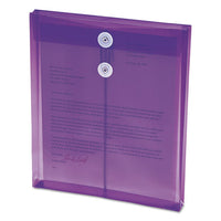Poly String & Button Interoffice Envelopes, String & Button Closure, 9.75 X 11.63, Transparent Purple, 5-pack