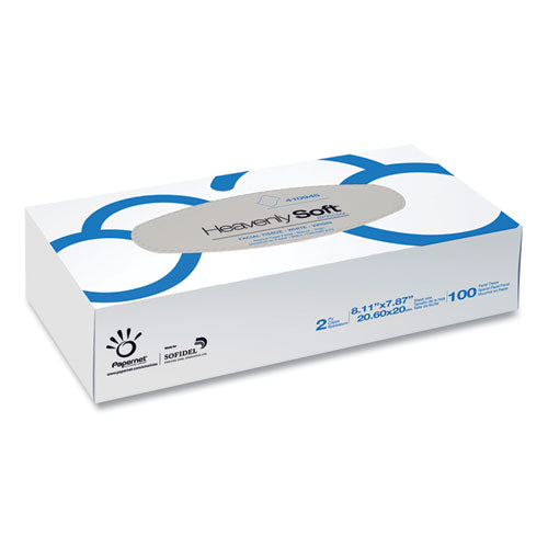 Heavenly Soft® Facial Tissue, 2-ply, 7.9 X 8.3, White, 100-flat Box, 30 Boxes-caton