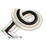 Coiled Phone Cord, Plug-plug, 12 Ft., Ivory
