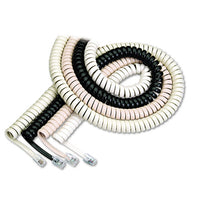 Coiled Phone Cord, Plug-plug, 12 Ft., Black