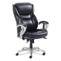 Emerson Executive Task Chair, Supports Up To 300 Lbs., Black Seat-black Back, Silver Base