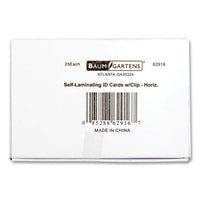 Self Laminating Badge Holder, Horizontal, 3.5 X 2.25, Clear, 25-pack