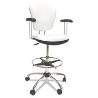 Lab And Healthcare Seating, 28" Seat Height, Supports Up To 300 Lbs., White Seat-white Back, Chrome Base