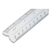 Triangular Scale Plastic Architects Ruler, 12", White