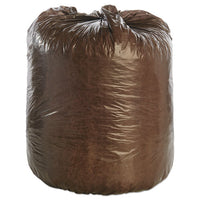 Controlled Life-cycle Plastic Trash Bags, 39 Gal, 1.1 Mil, 33" X 44", Brown, 40-box