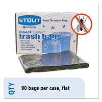 Insect-repellent Trash Bags, 30 Gal, 2 Mil, 33" X 40", Black, 90-box