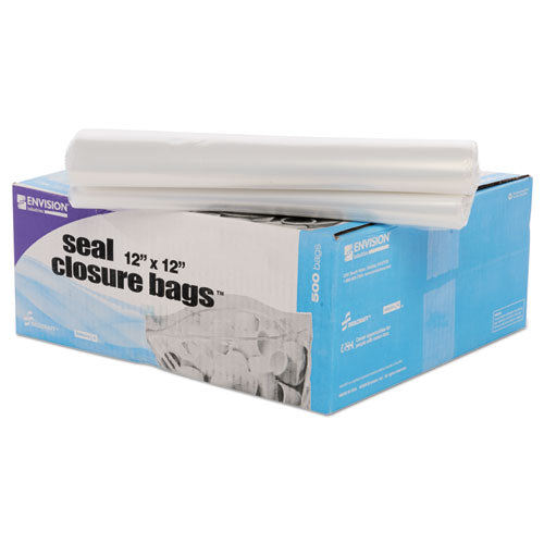 Seal Closure Bags, 2 Mil, 12" X 12", Clear, 500-carton