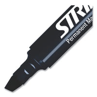 Stridemark Tank Permanent Marker, Broad Chisel Tip, Black, 12-pack