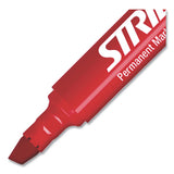 Stridemark Permanent Marker, Fine Bullet Tip, Red, 12-pack