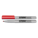 Stridemark Tank Permanent Marker, Broad Chisel Tip, Red, 12-pack