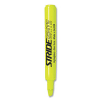 Stridebrite Tank Highlighter, Fluorescent Yellow Ink, Chisel Tip, Yellow Barrel, 12-box