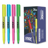 Stridebrite Stick Highlighters, Assorted Ink Colors, Chisel Tip, Assorted Barrel Colors, 24-pack