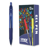Striderio Gel Pen, Retractable, Medium 0.7 Mm, Blue Ink, Translucent Blue Barrel, 12-box
