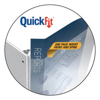 Quickfit Round-ring View Binder, 3 Rings, 1.5" Capacity, 11 X 8.5, White